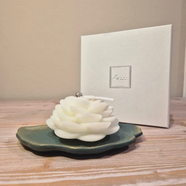 Candela Laguna con Piattino in Gesso
