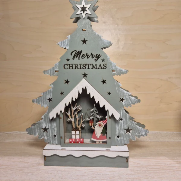Paesaggio Natalizio con Albero e Luce LED