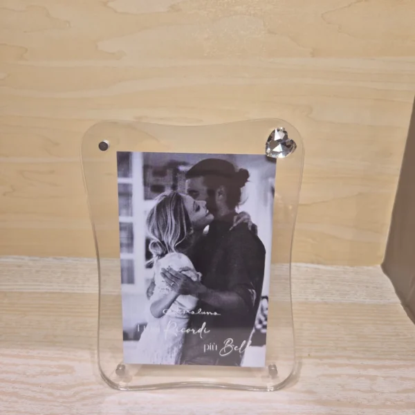 Portafoto in Plexiglass con Cuore Magnetico