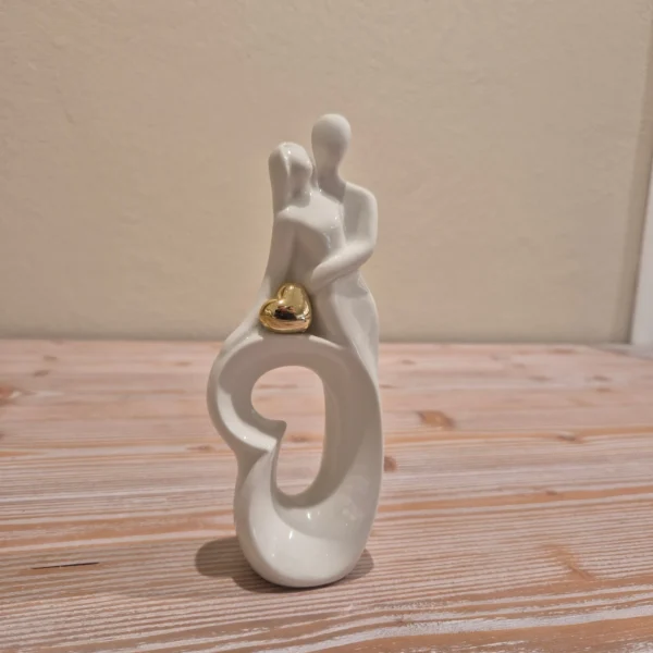 Statua Coppia con Cuore Dorato
